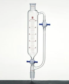 F672460 Funnel, Pressure equalizing, Two Teflon stopcocks, Capacity:60ml, Joints:24/40, Stopcock bore:2mm
F672460 Funnel, Pressure equalizing, Two Teflon stopcocks, Capacity:60ml, Joints:24/40, Stopcock bore:2mm
