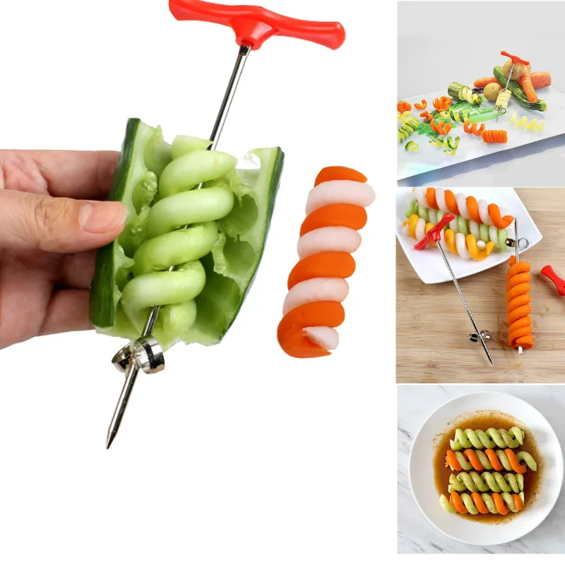 Kitchen Vegetables Spiral Knife Carving Tool Screw Slicer Potato Carrot Cucumber Spiral Manual Roller Cutter for Baby Food Maker
Kitchen Vegetables Spiral Knife Carving Tool Screw Slicer Potato Carrot Cucumber Spiral Manual Roller Cutter for Baby Food Maker