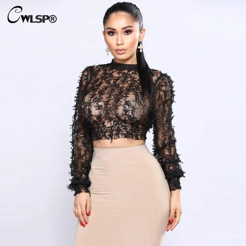 CWLSP 2018 Fashion Summer Mesh Sexy Blouse Short Shirts Women Lace Crop Top Long Sleeve Hollow Out Floral Blouse QZ2705
CWLSP 2018 Fashion Summer Mesh Sexy Blouse Short Shirts Women Lace Crop Top Long Sleeve Hollow Out Floral Blouse QZ2705