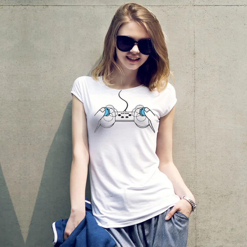 Gamepad Print T Shirt Women Short Sleeve O Neck Loose White Tshirt 2019 Summer Women Tee Shirt Tops Camisetas Mujer
Gamepad Print T Shirt Women Short Sleeve O Neck Loose White Tshirt 2019 Summer Women Tee Shirt Tops Camisetas Mujer
