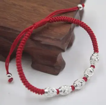Solid 925 Sterling Silver Carved Oval Bead Red Cord Knitted Bracelet Adjustable
Solid 925 Sterling Silver Carved Oval Bead Red Cord Knitted Bracelet Adjustable