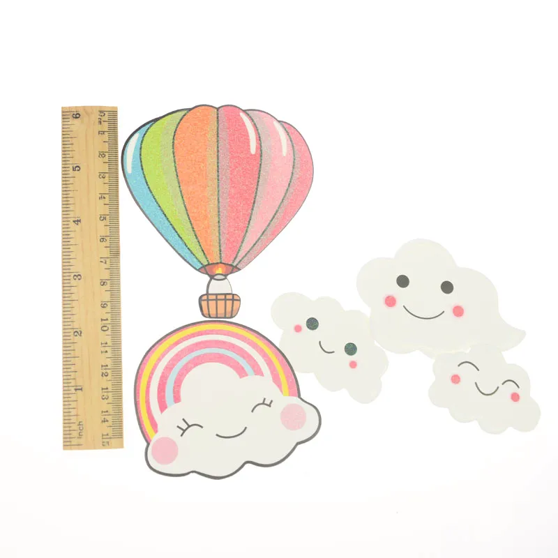 Фотофон для торта с изображением капкейка воздушный шар Радужные облака топперы