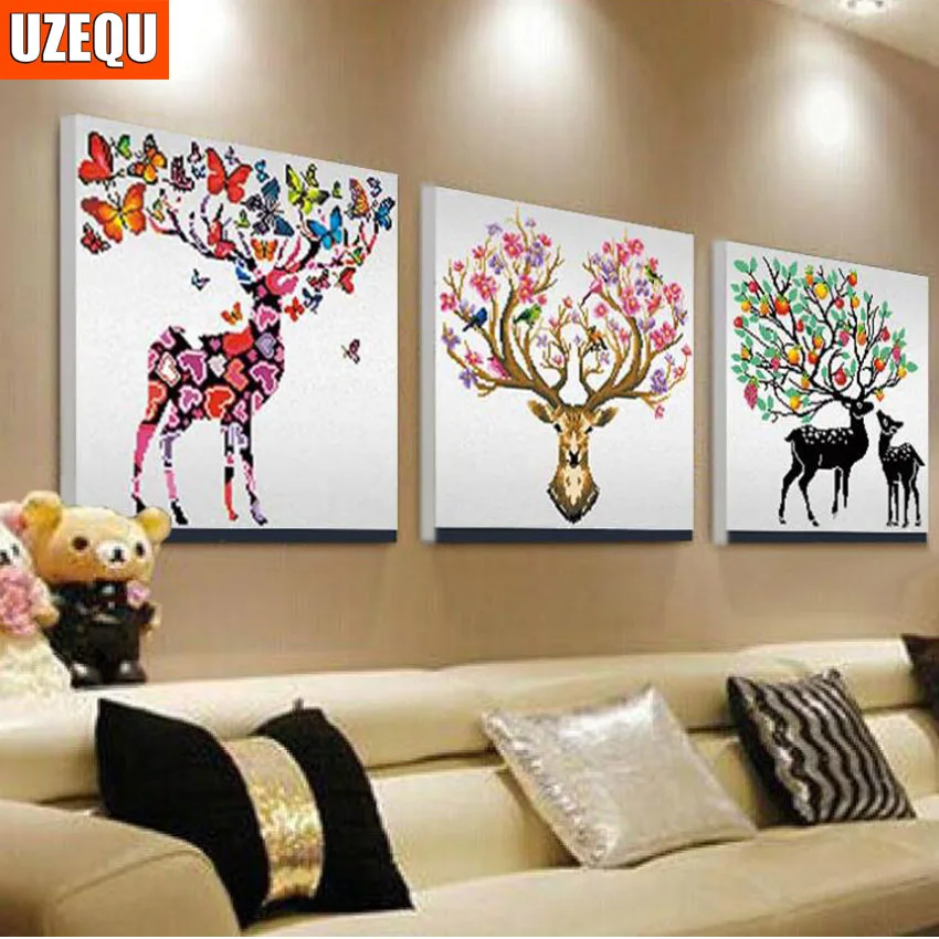UzeQu Triptych 5D DIY Diamond Painting Animal Colorful Elk Cross Stitch Full Round Diamond Embroidery Mosaic Rhinestone Picture
UzeQu Triptych 5D DIY Diamond Painting Animal Colorful Elk Cross Stitch Full Round Diamond Embroidery Mosaic Rhinestone Picture
