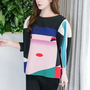 Wrinkle Summer New Miyake Cartoon Design Bat Sleeve plus Size T-shirt Girl pleats t shirt free shipping
Wrinkle Summer New Miyake Cartoon Design Bat Sleeve plus Size T-shirt Girl pleats t shirt free shipping