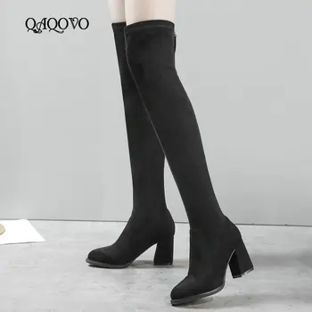 Fashion Suede Over The Knee Boots Women Square High Heel Stretch Boots Zipper Autumn Winter Ladies Shoes Black Caramel Colour
Fashion Suede Over The Knee Boots Women Square High Heel Stretch Boots Zipper Autumn Winter Ladies Shoes Black Caramel Colour