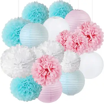 18pcs/set Gender Reveal Party Supplies Boy Girl Baby Shower Decorations Baby Blue Pink White Tissue Paper Pom Pom Paper Lanterns
18pcs/set Gender Reveal Party Supplies Boy Girl Baby Shower Decorations Baby Blue Pink White Tissue Paper Pom Pom Paper Lanterns