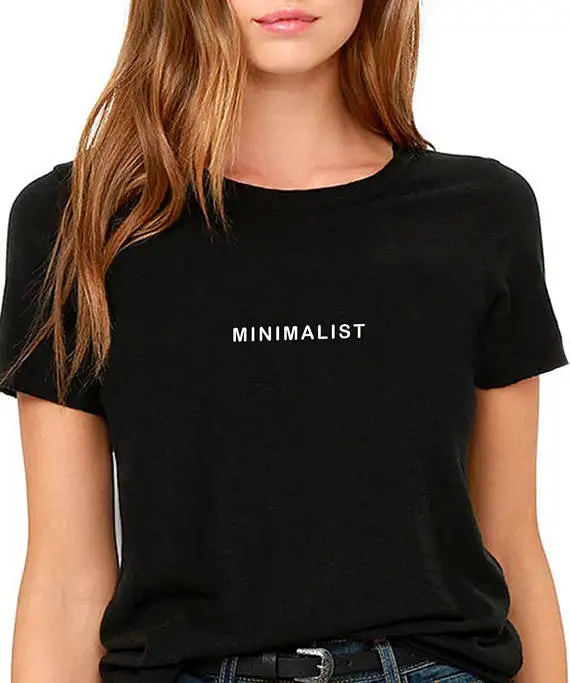 Фото Skuggnas Minimalist Tumblr T-Shirt Gift for Her Simple Life Mom Live Simply TShirt Minimalism Aesthetic Cotton Tops tee shirts | Женская