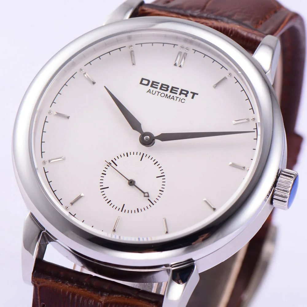 Debert 40mm White Dial Silver Hand erkek kol saati sapphire Crystal Brown Straps Men Automatic Watch
Debert 40mm White Dial Silver Hand erkek kol saati sapphire Crystal Brown Straps Men Automatic Watch