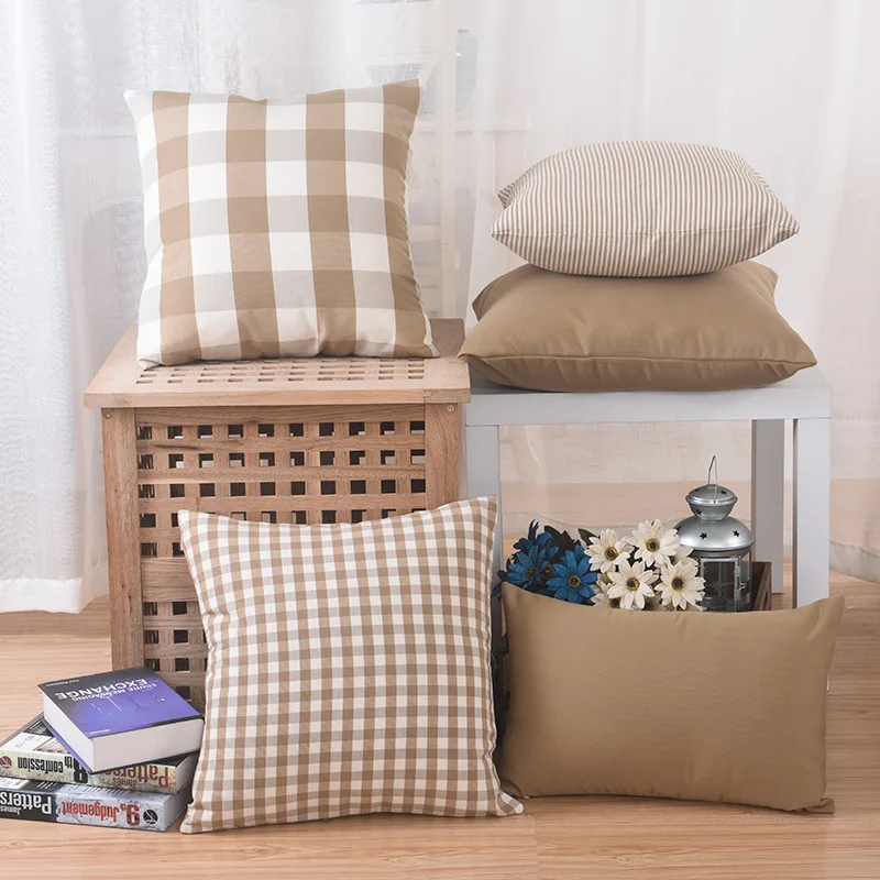 30X45/40x40/45x45/50x50/60x60/70x70cm Simple cotton linen brown Plaid cushion cover sofa grid pillowcase decorative pillow cover
30X45/40x40/45x45/50x50/60x60/70x70cm Simple cotton linen brown Plaid cushion cover sofa grid pillowcase decorative pillow cover