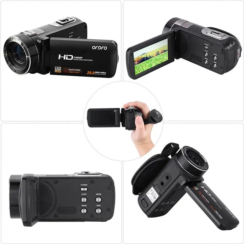 

ORDRO HDV-Z8 Full HD 1080P Video Camera Camcorder 24 MP 16x Digital Zoom LCD Touch Screen with 12x Telephoto Lens Mini Camera DV