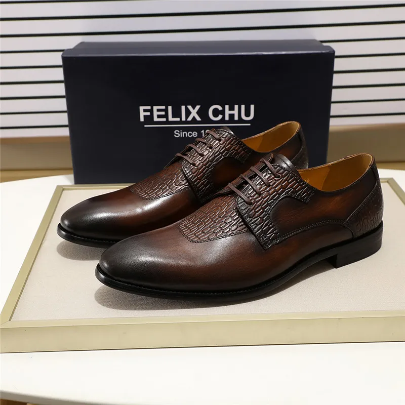Brand New Genuine Leather Men Derby Shoes Vintage Lace-Up Office Work Formal Dress Shoes Male High Quality Shoes Black Coffee
Brand New Genuine Leather Men Derby Shoes Vintage Lace-Up Office Work Formal Dress Shoes Male High Quality Shoes Black Coffee