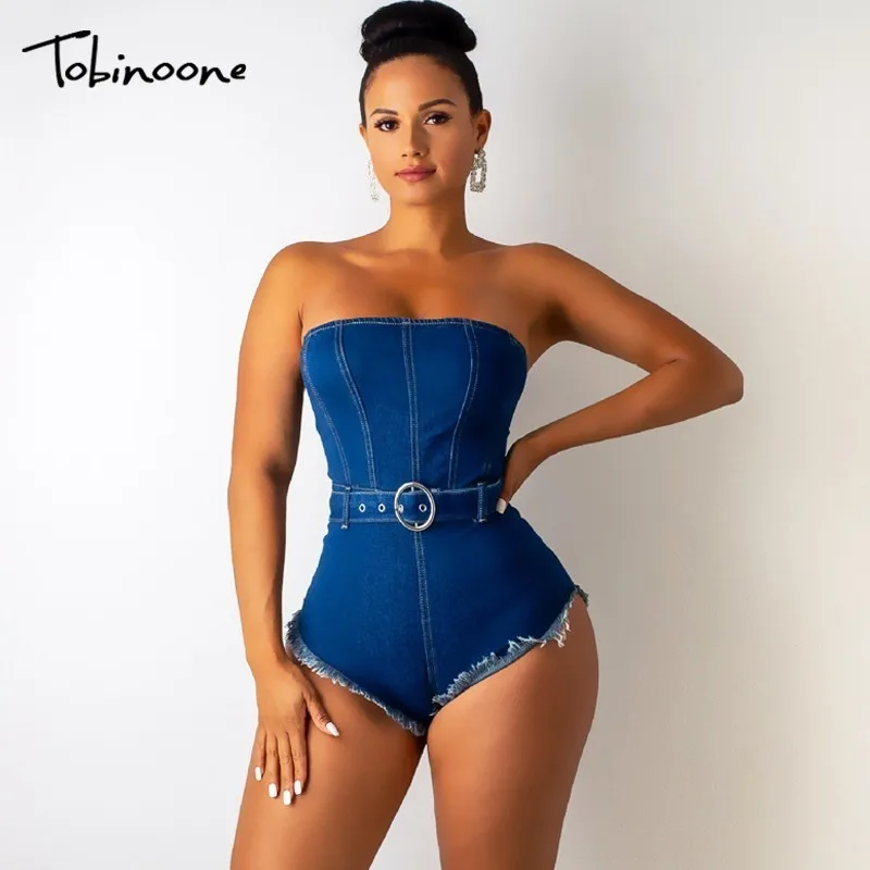Tobinoone 2019 Denim Jumpsuit Women Romper Sleeveless Off Shoulder Playsuits Shorts Jeans Sexy Club Rompers with Belt Streetwear
Tobinoone 2019 Denim Jumpsuit Women Romper Sleeveless Off Shoulder Playsuits Shorts Jeans Sexy Club Rompers with Belt Streetwear