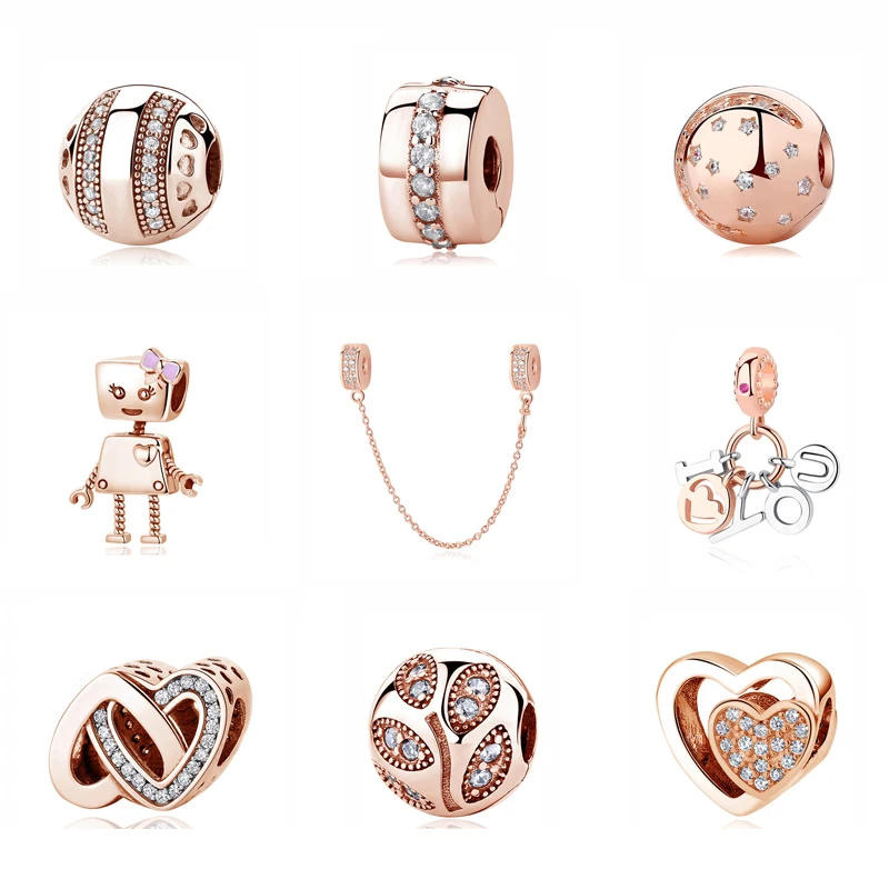 Authentic Original 100% 925 Sterling Silver Charm Bead Rose Gold Pendant Clip Charms CZ Fit Pandora Bracelets Women DIY Jewelry
Authentic Original 100% 925 Sterling Silver Charm Bead Rose Gold Pendant Clip Charms CZ Fit Pandora Bracelets Women DIY Jewelry