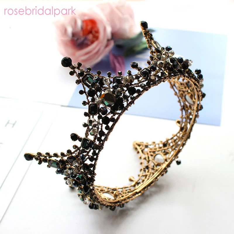 Rosebridalpark Vintage Baroque Black Wedding Crystal Tiaras Gold Pageant Rhinestone Crown For Women Bridal Hair Accessories a608
Rosebridalpark Vintage Baroque Black Wedding Crystal Tiaras Gold Pageant Rhinestone Crown For Women Bridal Hair Accessories a608