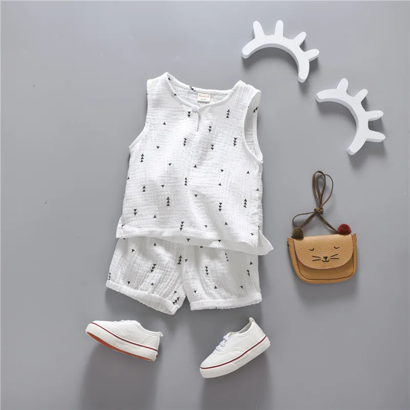 Baby Boys Clothes 2018 Summer Style Beach Star Tree Print Casual Sport Suit 2Pcs Sets T Shirt + Shorts Baby Girls Clothes Set 20
