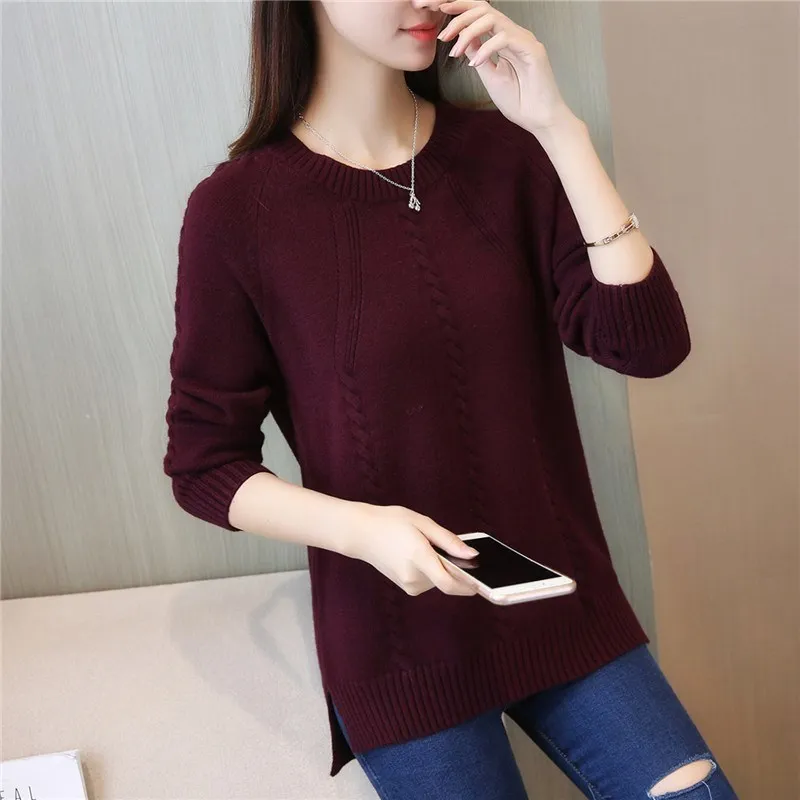 Korean Style Loose Casual Long Sleeve Knitted Clothes Female Solid Color Tops 2019 New Autumn Spring O-neck Women Sweater QH109
Korean Style Loose Casual Long Sleeve Knitted Clothes Female Solid Color Tops 2019 New Autumn Spring O-neck Women Sweater QH109
