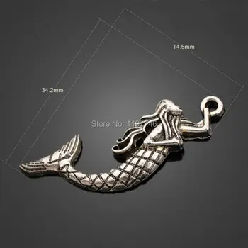 New Fashion Jewelry 100pcs 34.2x14.5mm Ancient Silver Sea Mermaid Beautiful Charmes Pendants DIY Fashion Charms
New Fashion Jewelry 100pcs 34.2x14.5mm Ancient Silver Sea Mermaid Beautiful Charmes Pendants DIY Fashion Charms