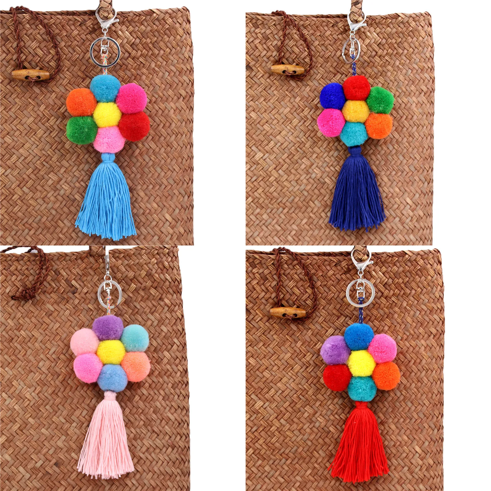 1pc Colorful Flower Pendant Pompons With Tassel Keychain Pom Pom Bag Hanging Keychain Key Ring Pendant Jewelry
1pc Colorful Flower Pendant Pompons With Tassel Keychain Pom Pom Bag Hanging Keychain Key Ring Pendant Jewelry