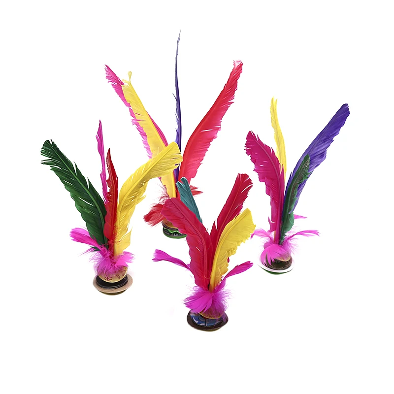 

1pc China Jianzi Footbal Foot Kick Handwheel Fancy Goose Feather Shuttlecock Fitness Entertainment For Physical Exercise