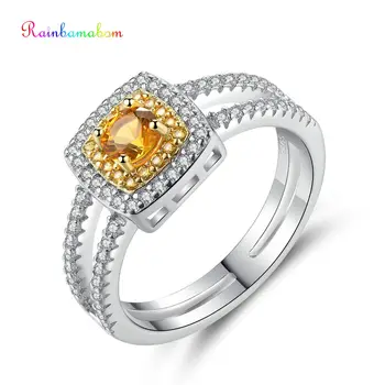 Rainbamabom Luxury 925 Solid Sterling Silver Citrine Gemstone Wedding Engagement White Gold Ring Women Fine Jewelry Wholesale 
Rainbamabom Luxury 925 Solid Sterling Silver Citrine Gemstone Wedding Engagement White Gold Ring Women Fine Jewelry Wholesale
