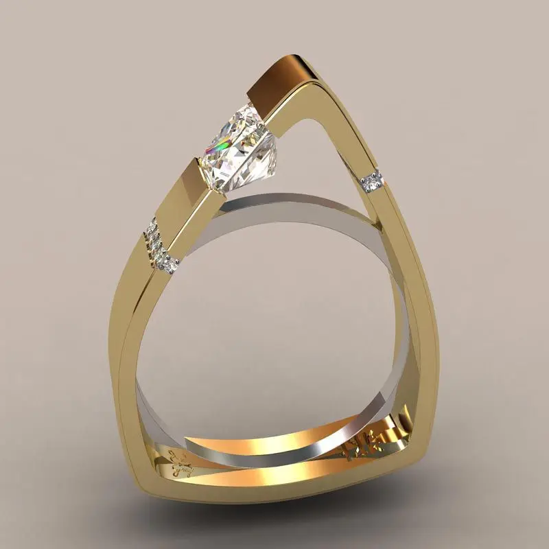 European Creative Geometric Triangle Zircon Rings for Women Simple Gold Color Engagement Wedding Rings Unique Party Jewelry Anel
European Creative Geometric Triangle Zircon Rings for Women Simple Gold Color Engagement Wedding Rings Unique Party Jewelry Anel