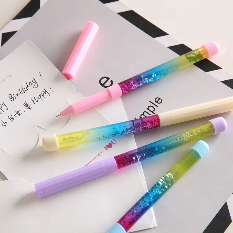 Cute 0.5mm Fairy Stick Ballpoint Pen Drift Sand Glitter Crystal Pen Rainbow Color Creative Ball Pen Kids Gift Novelty Stationery
Cute 0.5mm Fairy Stick Ballpoint Pen Drift Sand Glitter Crystal Pen Rainbow Color Creative Ball Pen Kids Gift Novelty Stationery