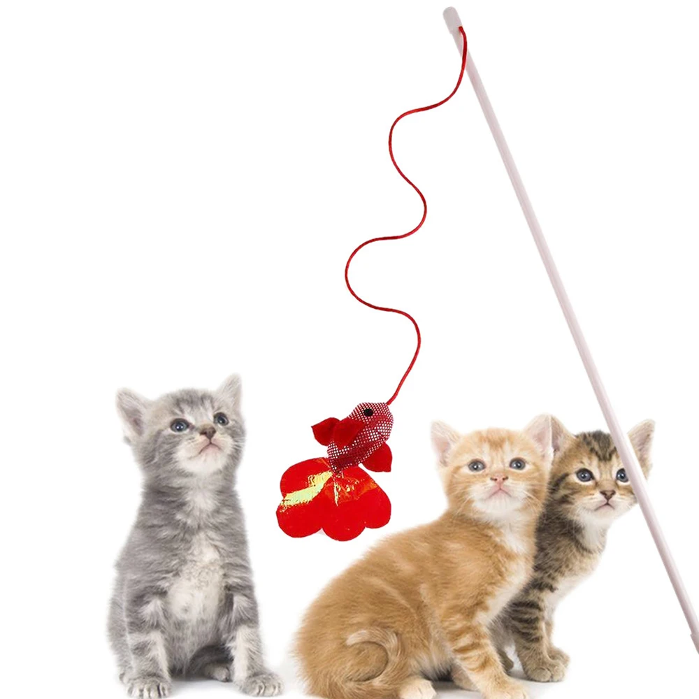 1 Pcs Funny Faux Red Fishing Rod with Small Goldfish Fish Interactive Wire Chaser Wand Stick Cat Toy Pet Supplies
1 Pcs Funny Faux Red Fishing Rod with Small Goldfish Fish Interactive Wire Chaser Wand Stick Cat Toy Pet Supplies