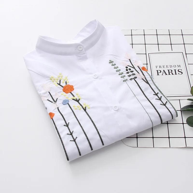 Fashion Embroidery Floral Butterfly Sleeve Blouses Stand Collar White Shirt Blusas Feminino Ladies Blouse Womens Tops 2018
Fashion Embroidery Floral Butterfly Sleeve Blouses Stand Collar White Shirt Blusas Feminino Ladies Blouse Womens Tops 2018