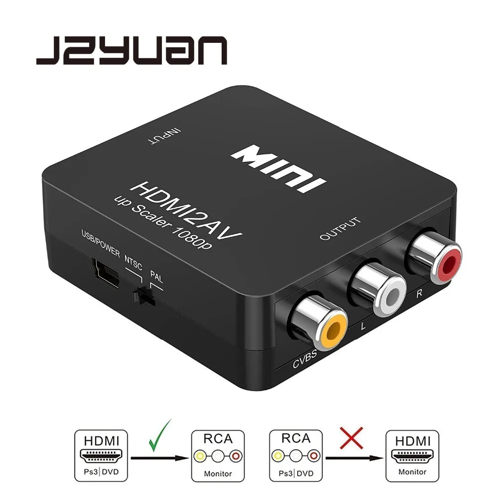 JZYuan HDMI TO AV Scaler Adapter HD Video Converter Box HDMI to RCA AV/CVSB L/R Video 1080P HDMI2AV Support NTSC PAL Wholesale
JZYuan HDMI TO AV Scaler Adapter HD Video Converter Box HDMI to RCA AV/CVSB L/R Video 1080P HDMI2AV Support NTSC PAL Wholesale