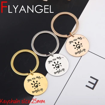 FLYANGEL Creative Keychain Engraved Bag Charm You Are My Sunshine Key Holder Gifts For Boyfriend Girlfriend Keyring Jewelry
FLYANGEL Creative Keychain Engraved Bag Charm You Are My Sunshine Key Holder Gifts For Boyfriend Girlfriend Keyring Jewelry