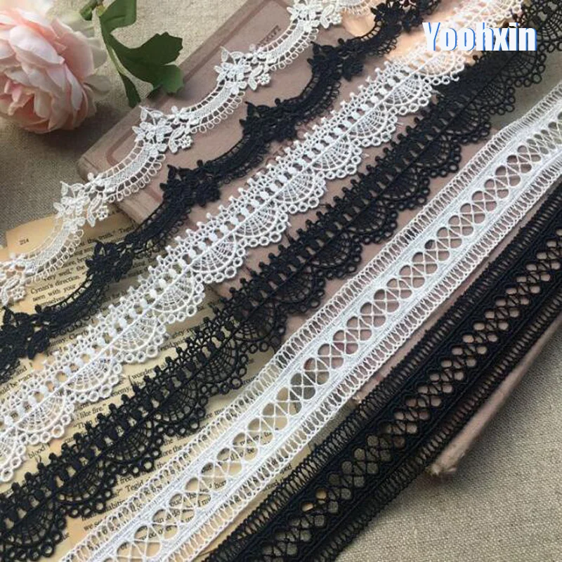 HOT Embroidered Cotton White Black flower lace fabric dubai Wide sewing DIY trim applique Ribbon cord collar dress guipure decor
HOT Embroidered Cotton White Black flower lace fabric dubai Wide sewing DIY trim applique Ribbon cord collar dress guipure decor
