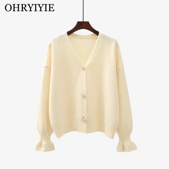 OHRYIYIE Beige Yellow Single Breasted Cardigan Sweater Women 2019 Autumn Winter Flare Sleeve Knitted Sweaters Female Coat Tops
OHRYIYIE Beige Yellow Single Breasted Cardigan Sweater Women 2019 Autumn Winter Flare Sleeve Knitted Sweaters Female Coat Tops
