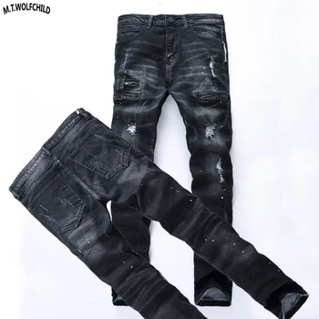 Fashion 2018 New mens jeans casual distressed hole Jeans mens Straight blue jeans mens slim denim pants Trousers have Size 28-42 
Fashion 2018 New mens jeans casual distressed hole Jeans mens Straight blue jeans mens slim denim pants Trousers have Size 28-42