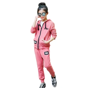 Teenage Girls Clothing Sets Children Sport Suits 2018 Spring Autumn Kids Tracksuits Hooded Coat +Pants 2pcs Clothes For 8 12Year
Teenage Girls Clothing Sets Children Sport Suits 2018 Spring Autumn Kids Tracksuits Hooded Coat +Pants 2pcs Clothes For 8 12Year