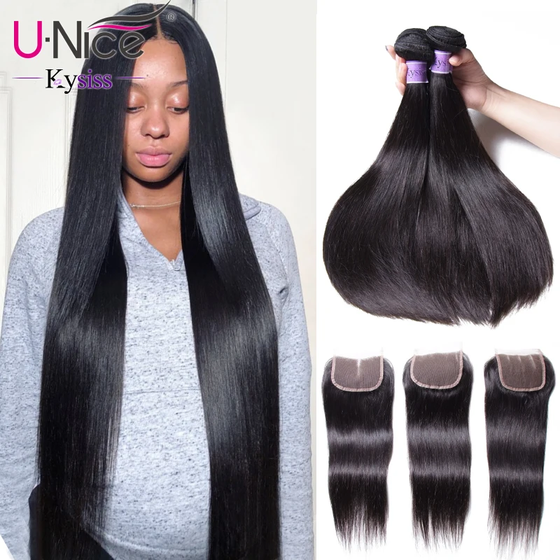 UNice Hair Kysiss Series Unprocessed Hair Bundles 8-30" Brazilian Straight Virgin Hair Bundles With Closure 4 PCS
UNice Hair Kysiss Series Unprocessed Hair Bundles 8-30" Brazilian Straight Virgin Hair Bundles With Closure 4 PCS