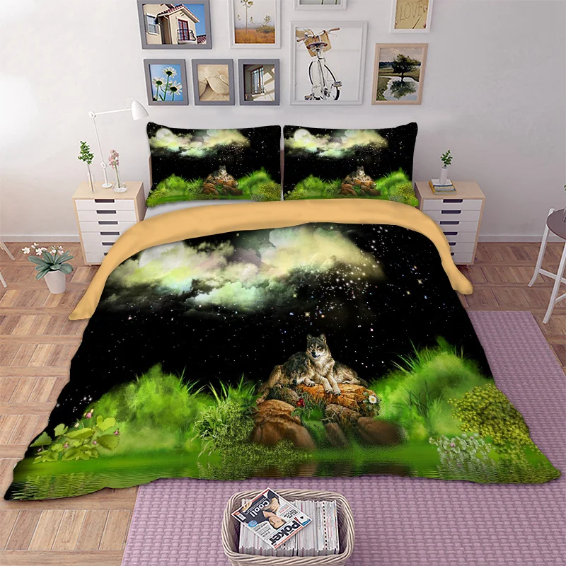 Galaxy cartoon bed linen sets with pillowcase Twin Full Queen King UK Double Size Wolf HD Print Bedclothes Plant Bed
Galaxy cartoon bed linen sets with pillowcase Twin Full Queen King UK Double Size Wolf HD Print Bedclothes Plant Bed