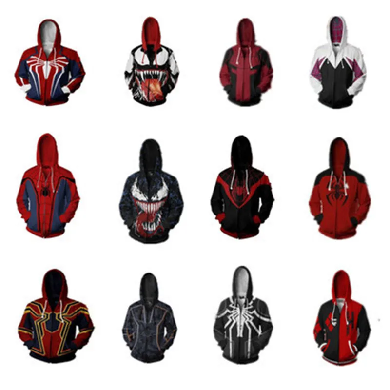 2019 Hot The Avengers 3 Spiderman Iron Man Hoodies Iron Spider man Venom Black Panther Spider-Gwen Pullover Sweatshirt Outfit
2019 Hot The Avengers 3 Spiderman Iron Man Hoodies Iron Spider man Venom Black Panther Spider-Gwen Pullover Sweatshirt Outfit