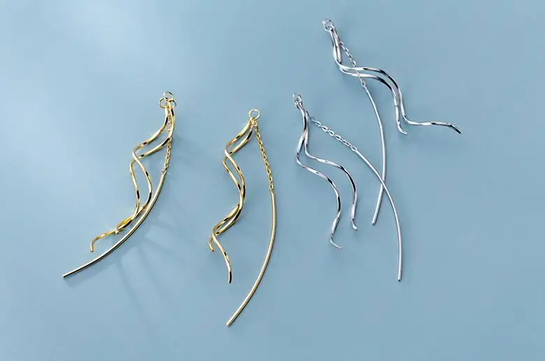 1pair Real. 925 Sterling Silver jewelry white/ golds Wave dangle Earrings tassel long GTLE2804
1pair Real. 925 Sterling Silver jewelry white/ golds Wave dangle Earrings tassel long GTLE2804