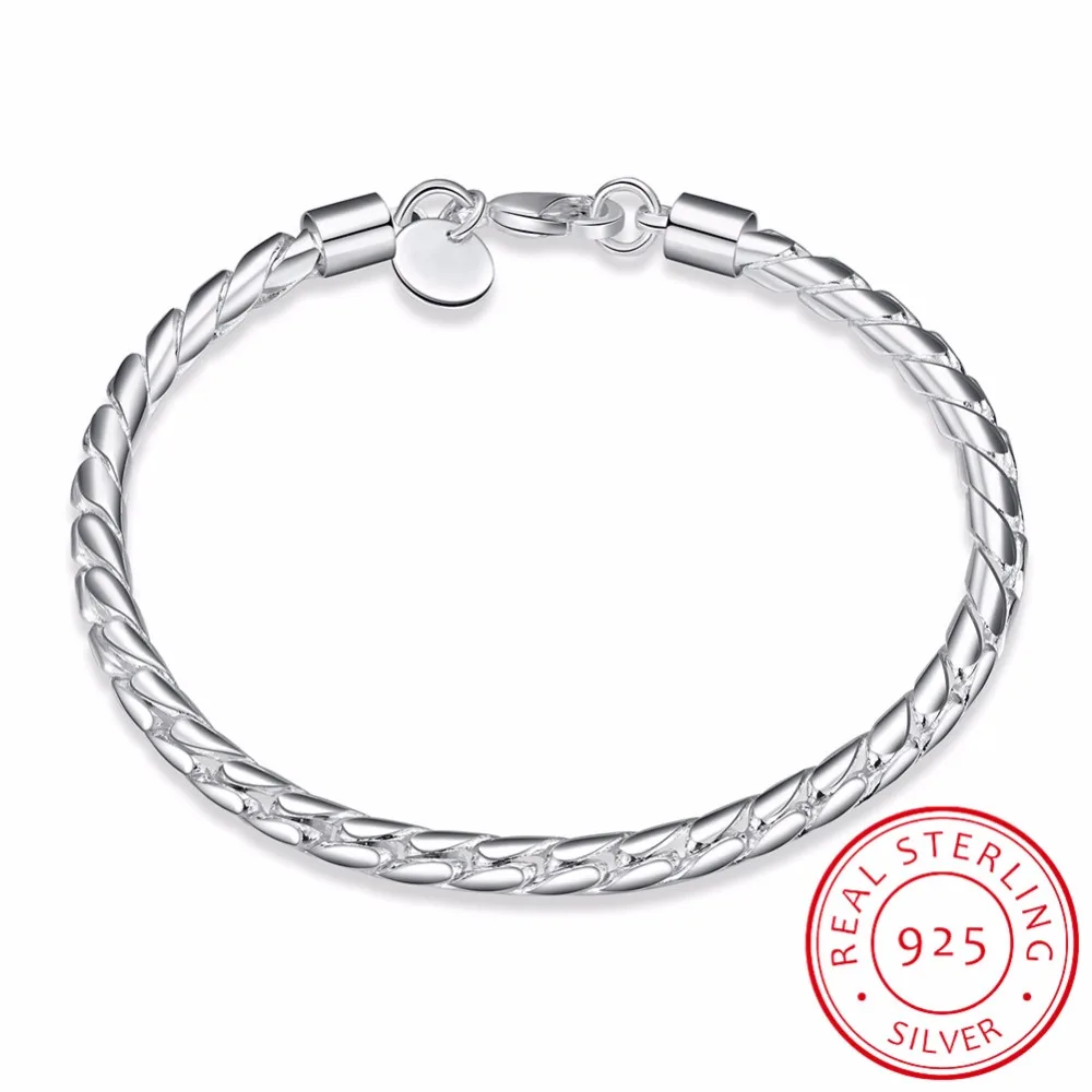 LEKANI Men's Fine Jewelry 925 Sterling Silver 4mm Twisted chains 20cm bracelet bangle Pulseiras de Prata For Female gift
LEKANI Men's Fine Jewelry 925 Sterling Silver 4mm Twisted chains 20cm bracelet bangle Pulseiras de Prata For Female gift