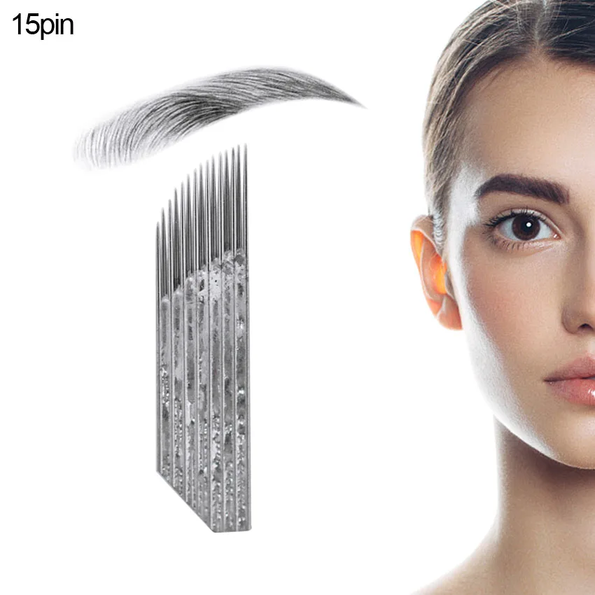 Permanent Makeup Needles Fog Eyebrow 2 Row 15 Needle 50Pcs Lip Liner Microblading 3D Embroidery Blades for Manual Pen Sterilized
Permanent Makeup Needles Fog Eyebrow 2 Row 15 Needle 50Pcs Lip Liner Microblading 3D Embroidery Blades for Manual Pen Sterilized