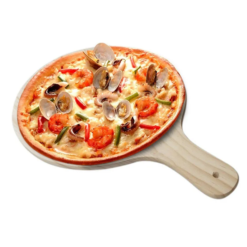 Wooden Round with Handle Pizza Baking Tray Pizza Stone Cutting Board Platter Pizza Cake Pastry Bakeware Tools
Wooden Round with Handle Pizza Baking Tray Pizza Stone Cutting Board Platter Pizza Cake Pastry Bakeware Tools