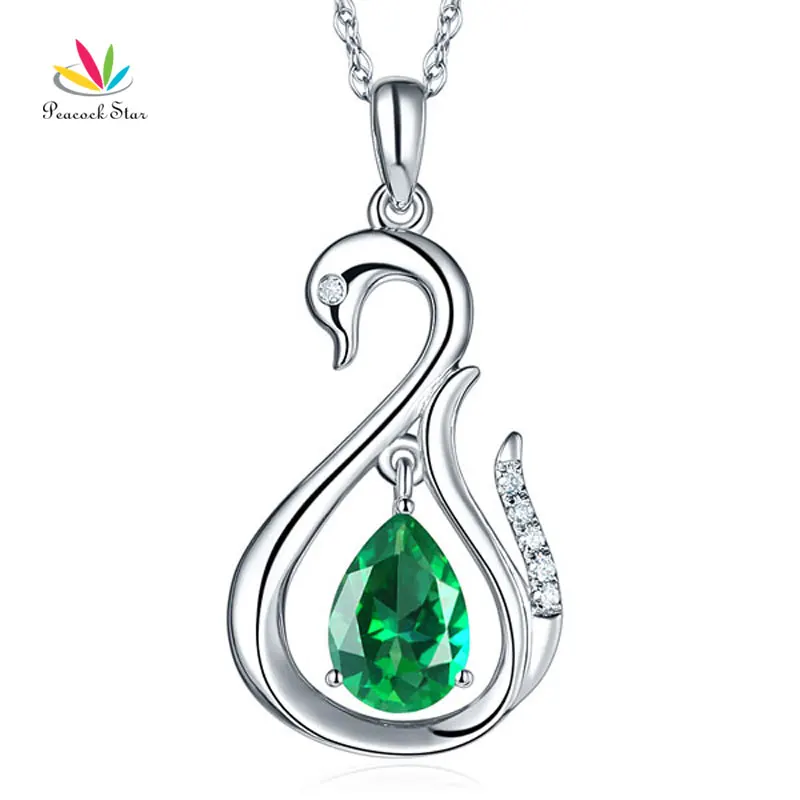 Peacock Star 14K White Gold 2.5 Ct Green Topaz Swan Pendant Necklace 0.06 Ct Diamond
Peacock Star 14K White Gold 2.5 Ct Green Topaz Swan Pendant Necklace 0.06 Ct Diamond