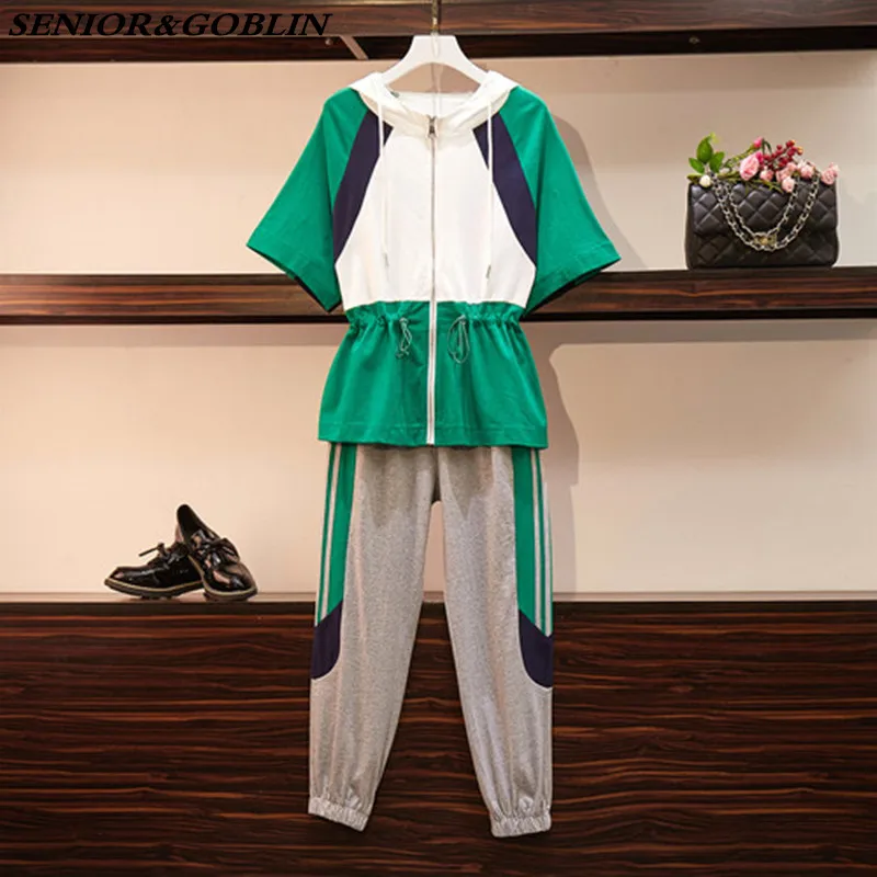 2019 Summer Women's Set Short Sleeve Sports Suit Patchwork Sweatshirt+Pant 2 Piece Set Tracksuit For Women Hoodies Sweat Suit
2019 Summer Women's Set Short Sleeve Sports Suit Patchwork Sweatshirt+Pant 2 Piece Set Tracksuit For Women Hoodies Sweat Suit