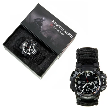 Survival watch military Tactical Paracord bracelet compass thermometer whistles outdoor first aid kits camping hiking equipment
Survival watch military Tactical Paracord bracelet compass thermometer whistles outdoor first aid kits camping hiking equipment