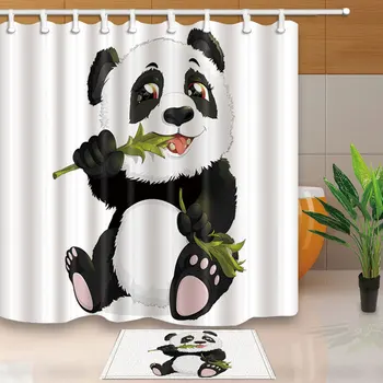 Shower Curtains Cute Panda Eating Bamboo White Background Bathroom Curtains Waterproof and Mildew Proof With 12 Hooks Washable 
Shower Curtains Cute Panda Eating Bamboo White Background Bathroom Curtains Waterproof and Mildew Proof With 12 Hooks Washable