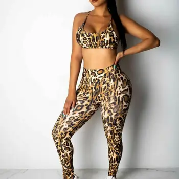 2Pcs Sexy Women Leopard Print Outfit Sleeveless Backless Strappy Crop Tops Bra High Waist Legging Pants Lady Fashion Clothes Set
2Pcs Sexy Women Leopard Print Outfit Sleeveless Backless Strappy Crop Tops Bra High Waist Legging Pants Lady Fashion Clothes Set