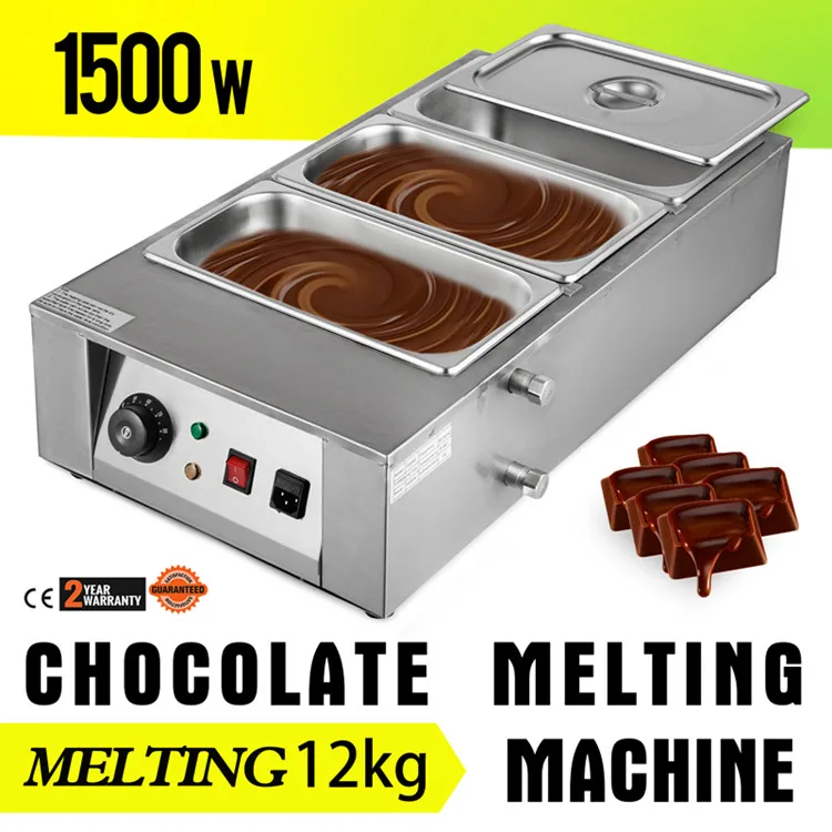 12kg Commercial Electric Chocolate Tempering Machine Melting Machine Water Heating Chocolate Melter Maker W/3 Melting Pots
12kg Commercial Electric Chocolate Tempering Machine Melting Machine Water Heating Chocolate Melter Maker W/3 Melting Pots