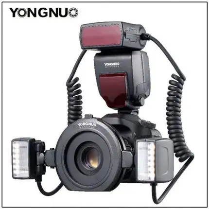 

Yongnuo YN24EX E TTL Macro Flash Speedlite for Canon EOS 1Dx 5D3 6D 7D 70D 80D Cameras with 2pcs Flash Head + 4pcs Adapter Rings