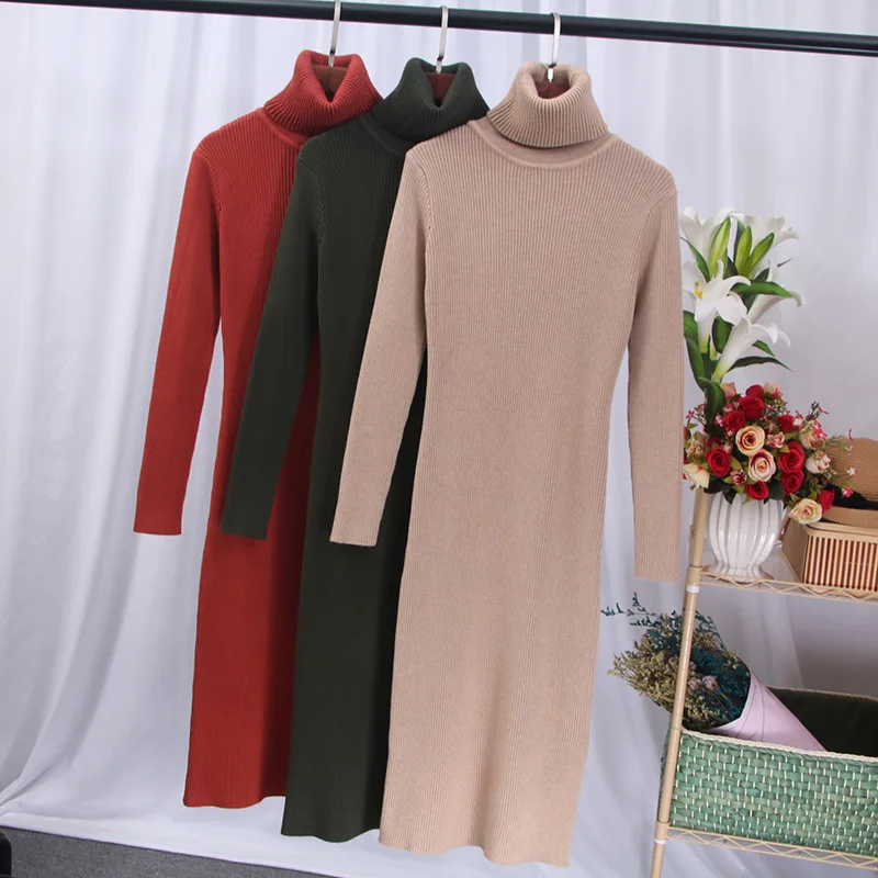 ONLYSVTER Turtleneck Women Sweater Dress Autumn Winter Thick Dresses Knee-Length Long Female Warm Dress
ONLYSVTER Turtleneck Women Sweater Dress Autumn Winter Thick Dresses Knee-Length Long Female Warm Dress