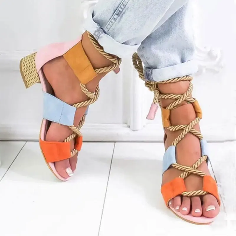 Hemp Rope Lace Up High Heels Sandals Women 2019 Summer Fish Mouth Gladiator Espadrilles Sandals Femmes Shoes Woman Square Heel
Hemp Rope Lace Up High Heels Sandals Women 2019 Summer Fish Mouth Gladiator Espadrilles Sandals Femmes Shoes Woman Square Heel
